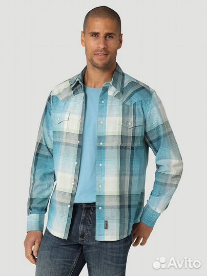 Wrangler Retro Premium Western Snap Plaid Shirt