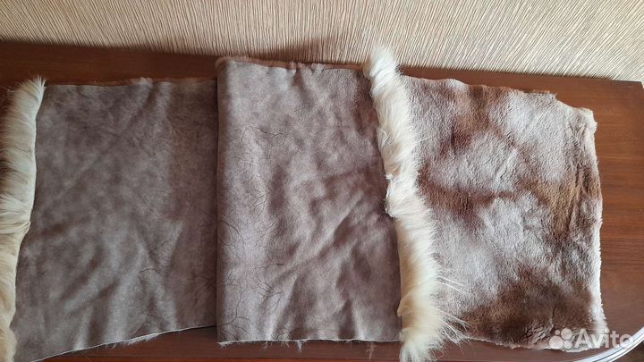 Мех цигейка полированная, Италия,лоскут 75 на 38см