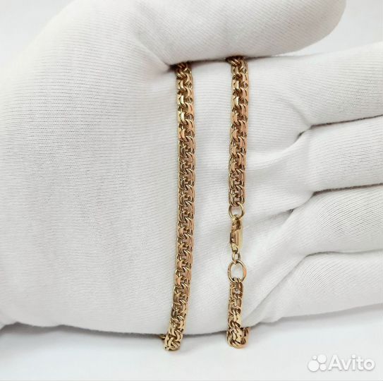 Золотая цепь 585 пробы Лимонного цвета