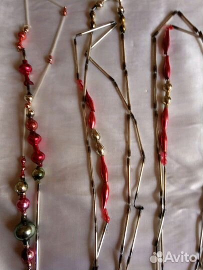 Ёлочные игрушки,бусы из стекляруса СССР