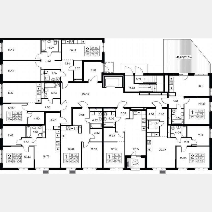 2-к. квартира, 81,1 м², 2/9 эт.