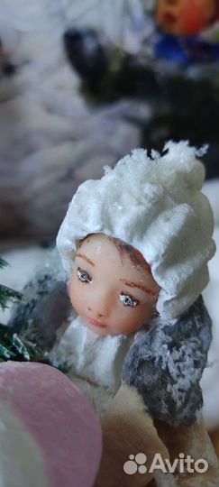 Ватные елочные игрушки