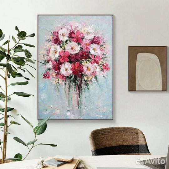 Нежная картина маслом букет