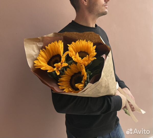 Букет из подсолнухов «Солнце», доставка