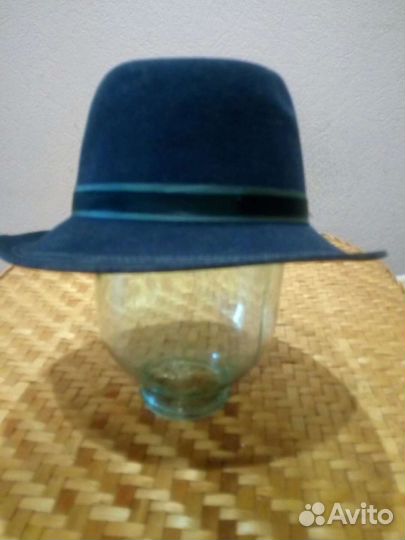 Шляпа фетровая женская синяя