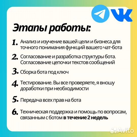 Создам чат-бота в Телеграм или вк за 1 день