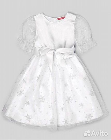 Нарядное платье для девочки снежинка 110 116 122