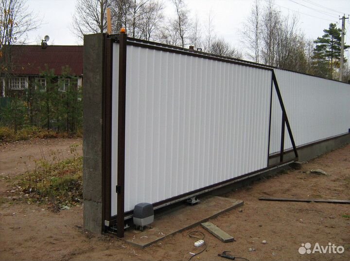 Откатные ворота / Монтаж откатных ворот
