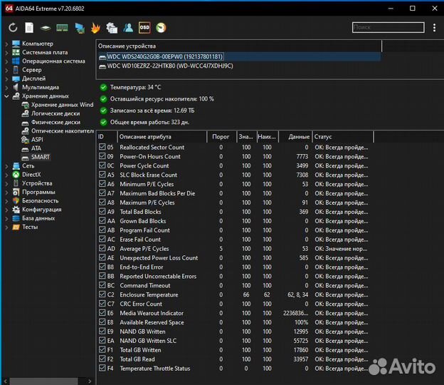 SSD M.2 SATA WD Green 240 Гб