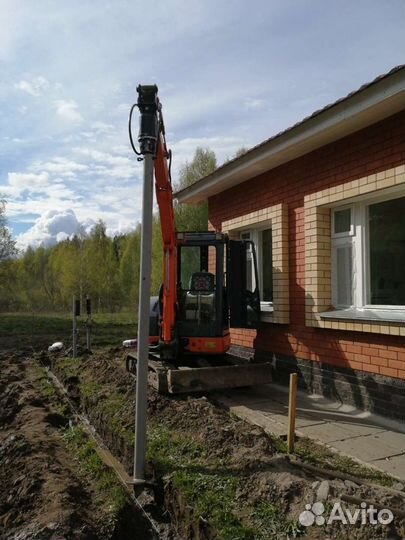 Услуги Аренда мини экскаватора с ямобуром