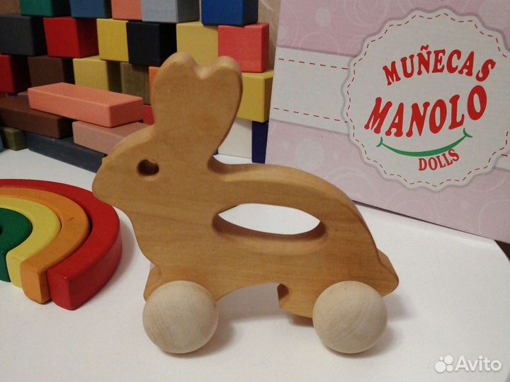 Деревянные игрушки каталка
