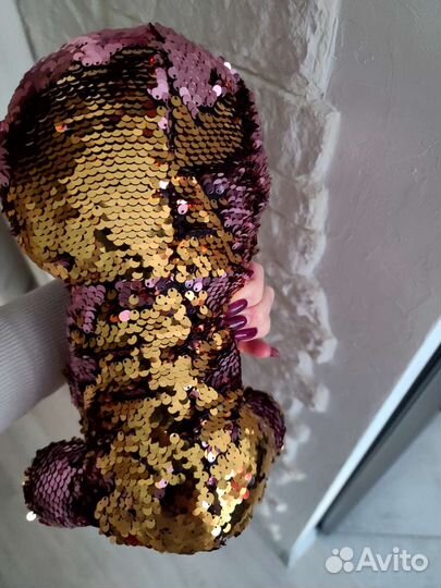 Кошечка с паетками, 27см