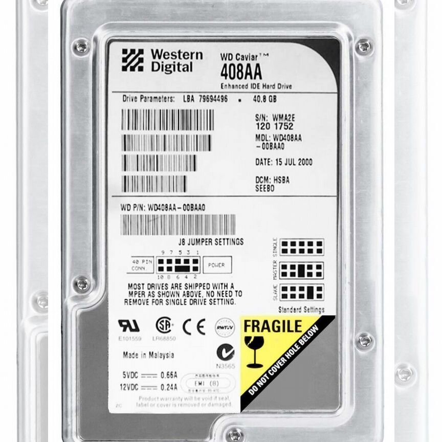 [WD408AA] Жесткий Диск Western Digital 45gb 5400 Ide Wd408aa