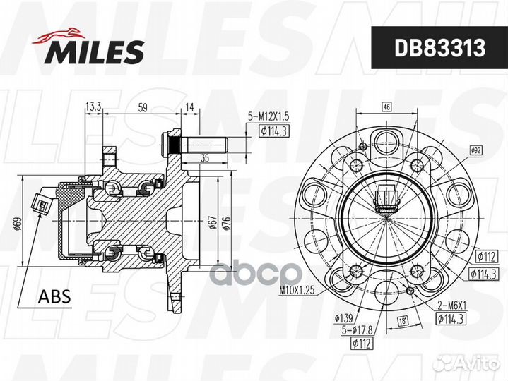 Ступица с подшипником hyundai creta 2WD 16- зад