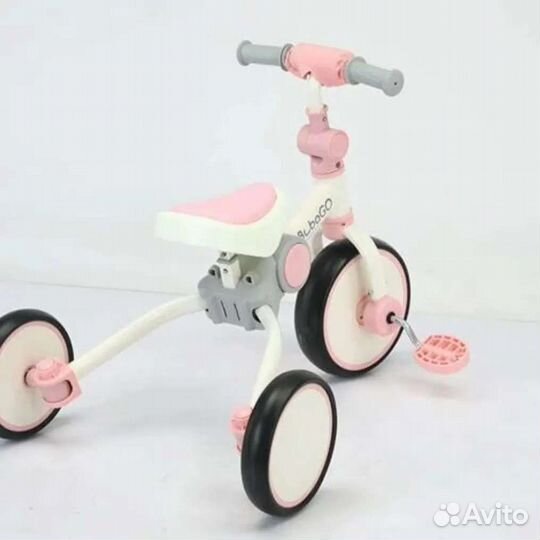 Велосипед беговел 4 в 1 ; розовый