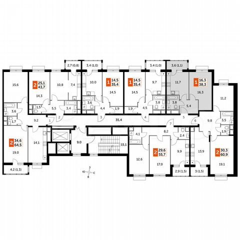 1-к. квартира, 38,3 м², 2/16 эт.