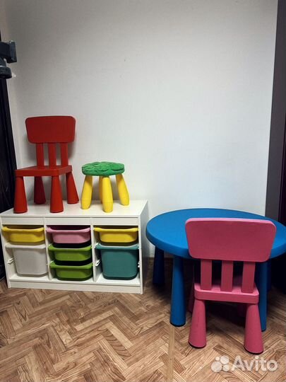 Полка IKEA труфаст с контейнерами и маммут набор