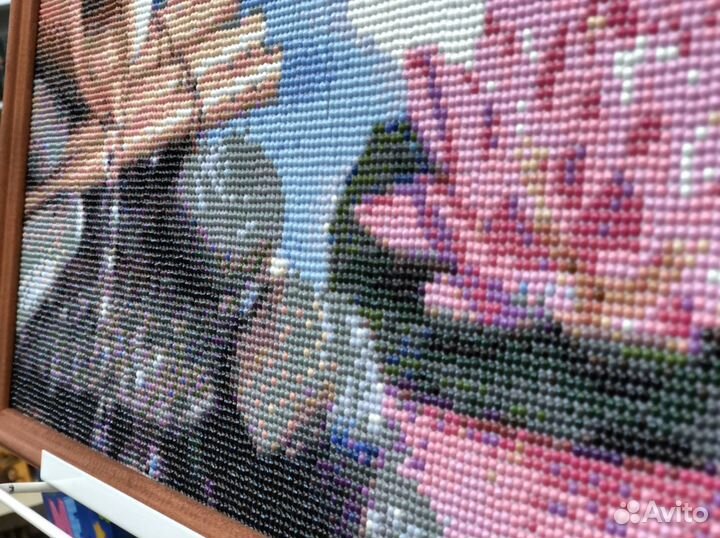 Картина в раме Лотосы (алмазная мозаика)