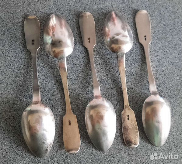 Набор царских серебряных столовых ложек 84 пробы