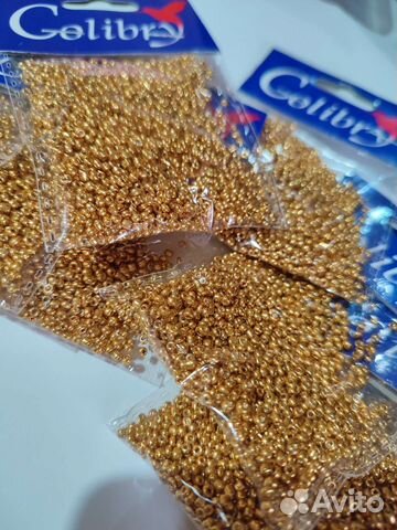 Бисер золотой/коричневый