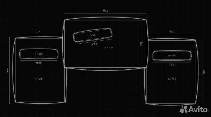 Диван 4400х1800 мм