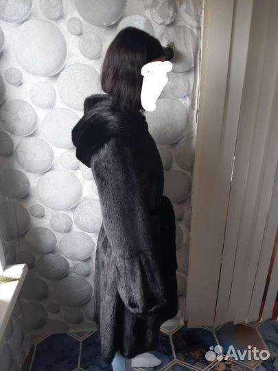 Шуба норковая с капюшоном 44 46