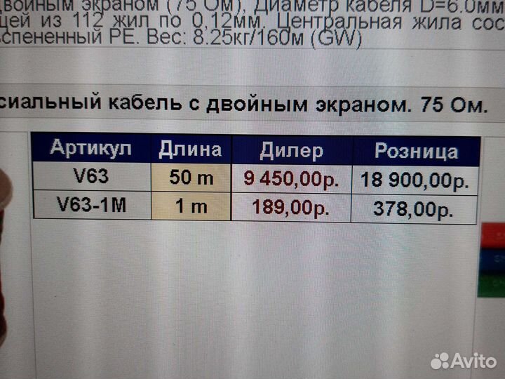 Daxx V63 тройной коакс. кабель с двойным экраном