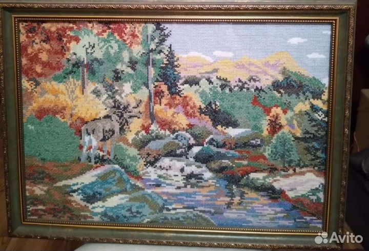 Картина вышитая крестом ручная работа