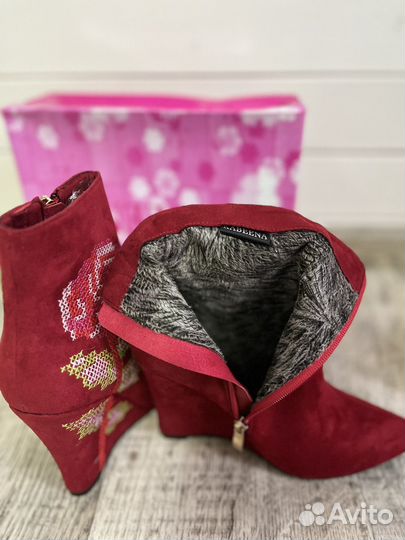 Новые демисезонные женские ботильоны из замши 38