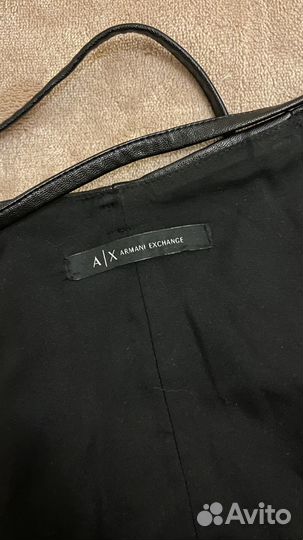 Кожаная юбка миди на запахе Armani