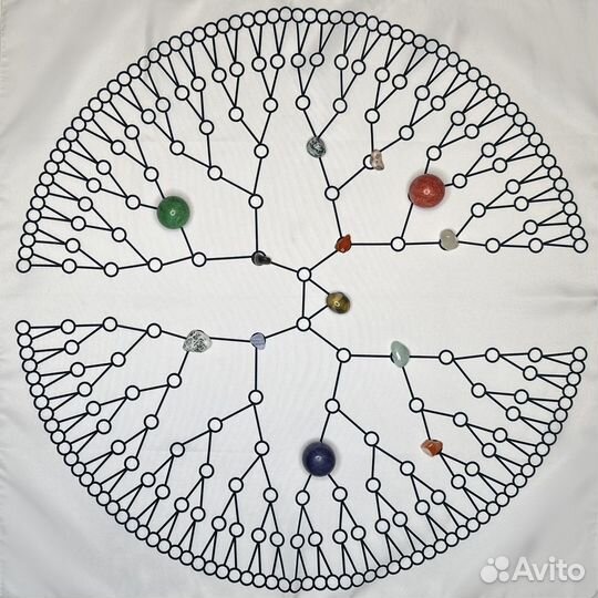 Карта рода «Птица» (Птица Рода) 70х70 см. (Белый)