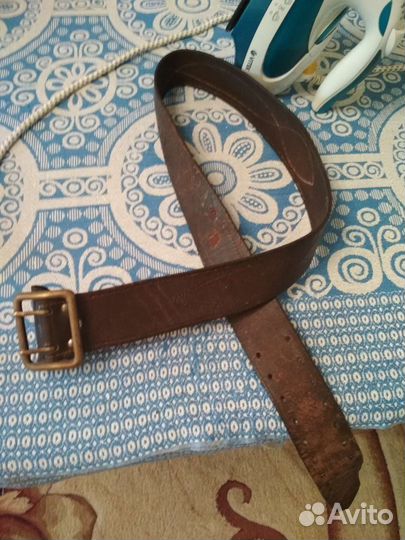 Мужской кожаный ремень офицерский