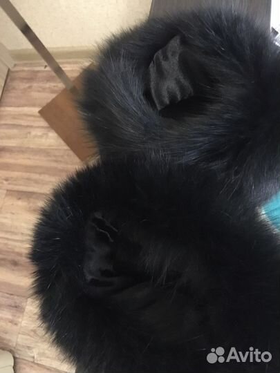 Воротник и манжеты мех/чёрный песец