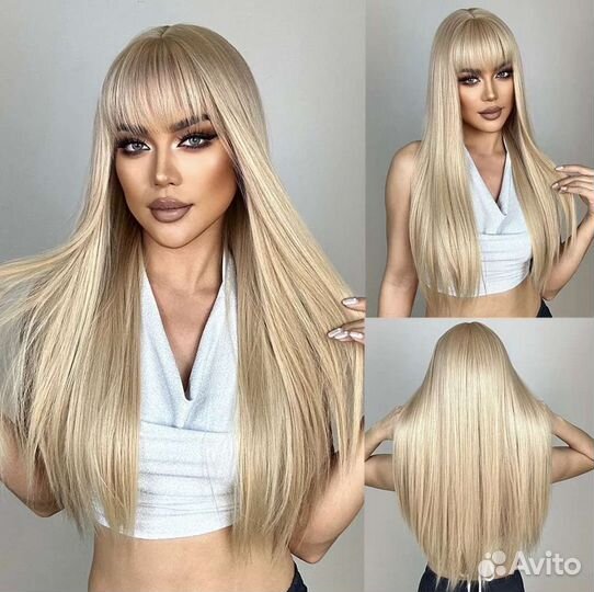 Парик блонд прямой с челкой. Новый