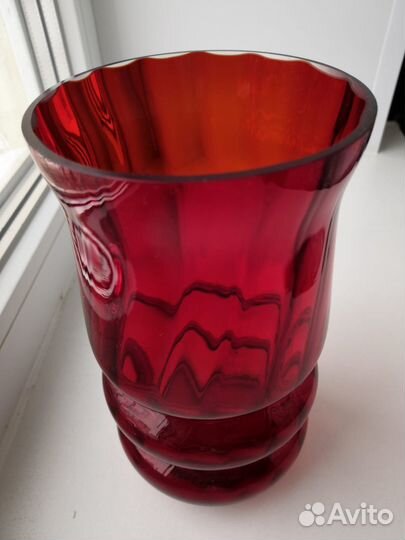 Ваза цветное стекло СССР винтаж раритет