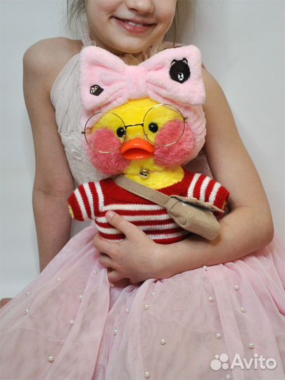 Мягкая игрушка Уточка Лалафанфан в полосатом