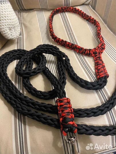 Поводок для собак из паракорда к ошейнику на заказ