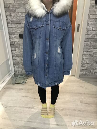 Продам зимнюю джинсовку