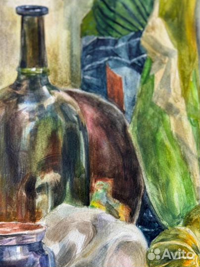 Натюрморт акварелью (зеленый)