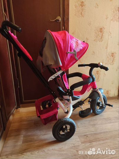 Детский велосипед с ручкой бу + снегокат