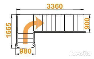 Лестница из сосны «К-022м»