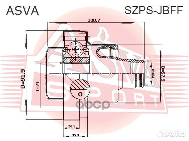 ШРУС карданного вала перед лев szpsjbff asva