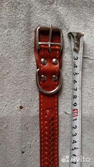 Ошейник 38-45см нат.кожа