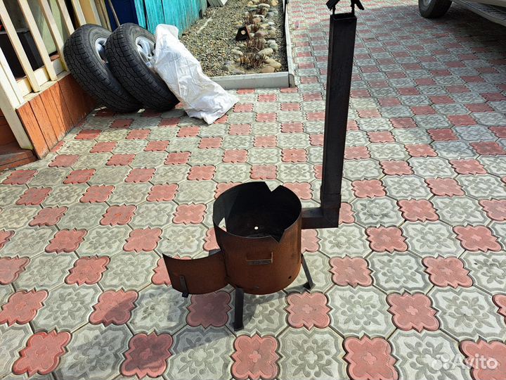 Печь для казана с трубой