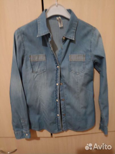 Джинсовпя рубашка 146