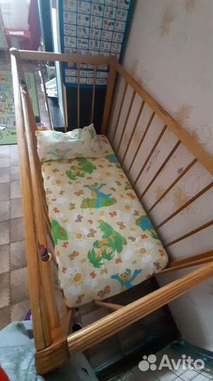 Кроватка + матрас +каркас на балдахин