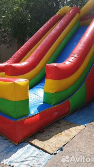 Детский надувной батут с горкой бу