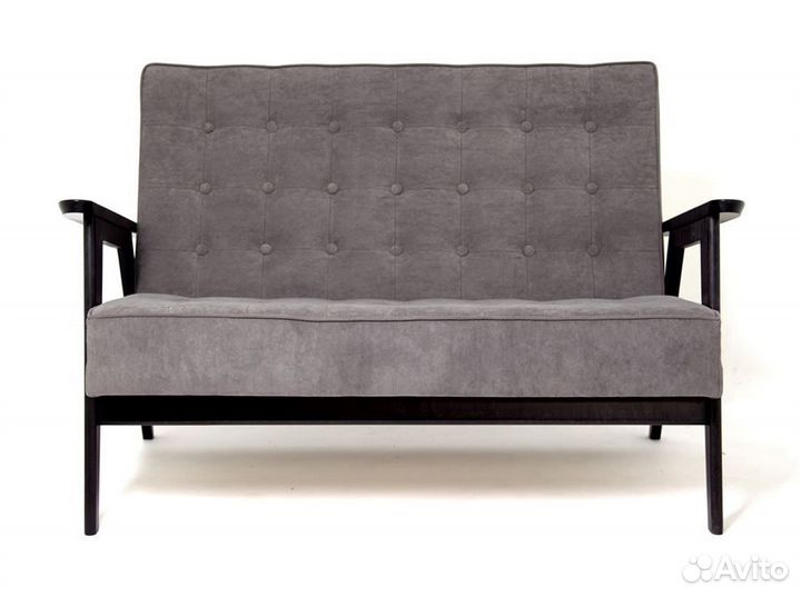 Диван двухместный ретро венге RS 15 - темно-серый
