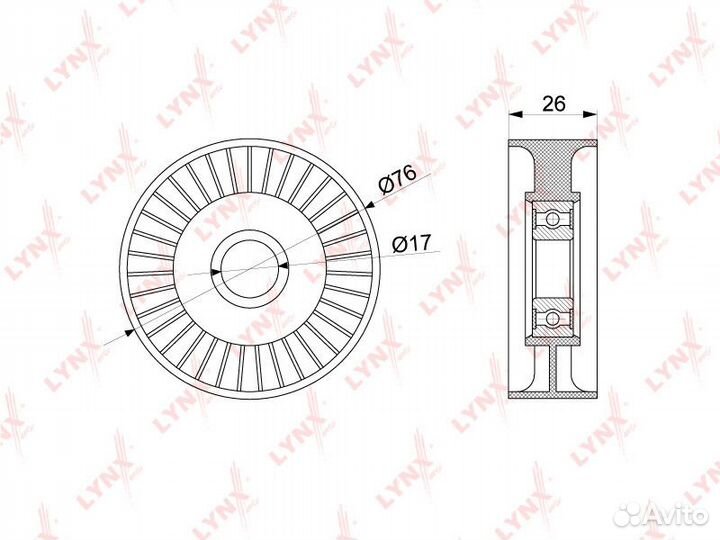 Ролик натяжного механизма lynxauto PB-5264