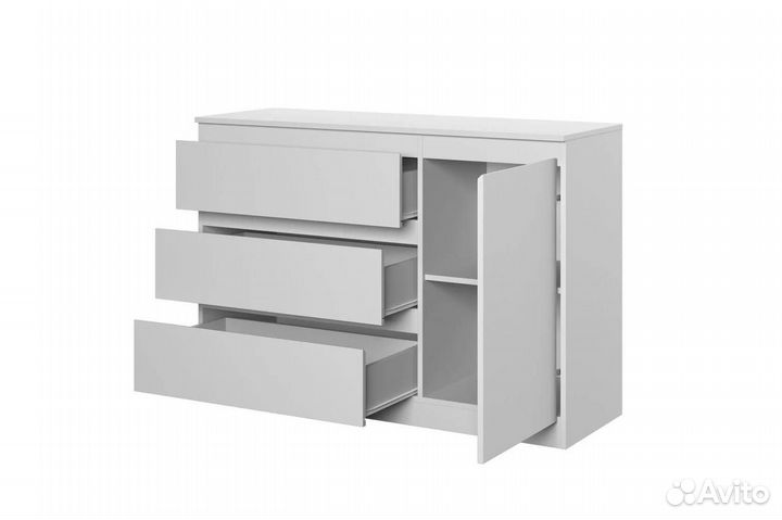 Комод без ручек, белый комод, комод Мальм